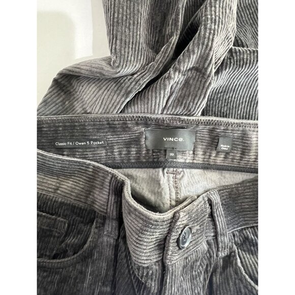 Vince Classic Fit Owen 5 Pocket Pants in Charcoal Corduroy - Picture 5 of 5